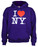 I Love NY Purple Hooded Sweatshirt photo
