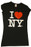 Black I Love NY Fitted Tee Shirt - alt photo