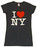 Black I Love NY Fitted Tee Shirt - flat photo