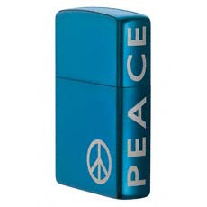 Peace On The Side Sapphire Zippo