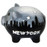 NYC Skyline Grey/Black Ceramic Piggy Bank photo