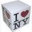 I Love NY White Paper Cube photo