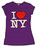 Purple I Love NY Fitted Tee Shirt photo