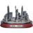NY Skyline 7" Pewter Statue w/Wood Base photo
