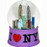 I Love NY Purple 65mm Snowglobe - old pic photo