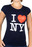 Navy I Love NY Fitted Tee Shirt photo