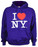 I Love NY Purple Embroidered Sweatshirt photo