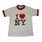 I Love NY White Ringer Kids T-Shirt - flat photo