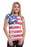 American Flag Ladies Fitted Tee on model photo