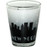 Grey Skyline Handpainted Design Clear Shotglass photo