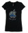 Black Rhinestone Big Apple Ladies Fitted V-Neck Tee flat photo