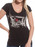 B/W Rhinestoned New York Skyline Ladies Fitted Tee photo