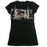 B/W Rhinestoned New York Skyline Ladies Fitted Tee flat photo