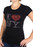 Black I Love NY Rhinestones Ladies Fitted Tee photo