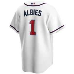 Nike Youth Atlanta Braves Ozzie Albies #1 Navy Cool Base Alternate Jersey