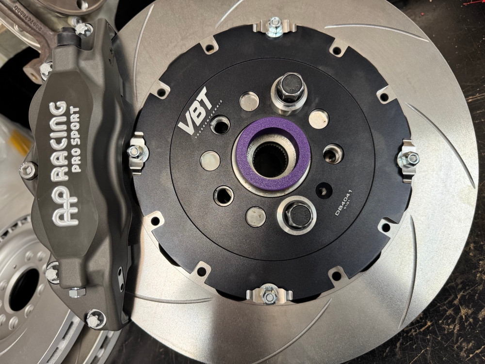 VBT Front Brake Kit 4 Piston AP Racing Pro Sport Calipers with 343x28MM 2-Piece Discs (BK0035R-CG8) - RACE ONLY - VW Polo GTI 6R / Audi S1 / Golf Mk4 / Audi TT Mk1 / Seat Leon Mk1
