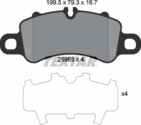 Textar Front Brake Pad Set -  Porsche 718 2.5S/997/991/Cayman  (TEX-2598301)