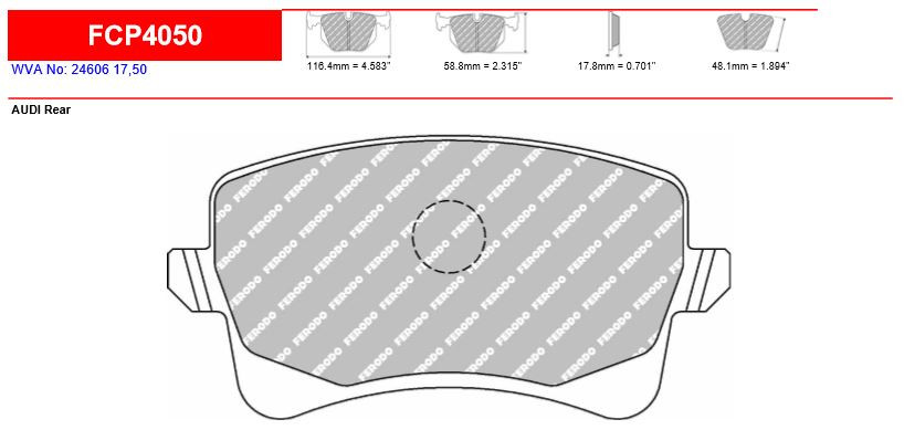 Ferodo DS2500 Rear Brake Pad Set (FCP4050H)