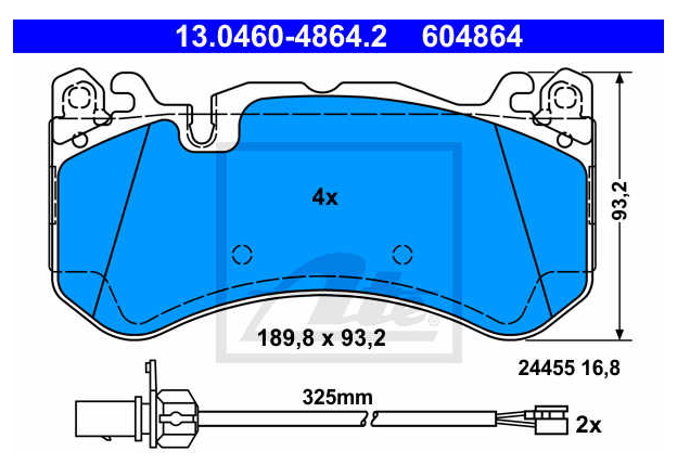 ATE Road Brake Pad Set (13.0460-4864.2)