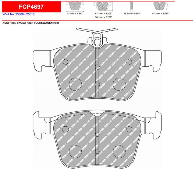 Ferodo DS2500 Rear Brake Pad Set (FCP4697H)