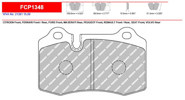 Ferodo DS2500 Front Brake Pad Set (FCP1348H)