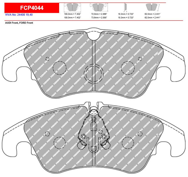 Ferodo DS2500 Front Brake Pad Set (FCP4044H)