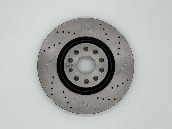 VBT Drilled & Grooved 340x30mm Front Brake Disc for Polo GTi AW1