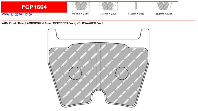 Ferodo DS3000 Front Brake Pad Set (FCP1664Rx2)