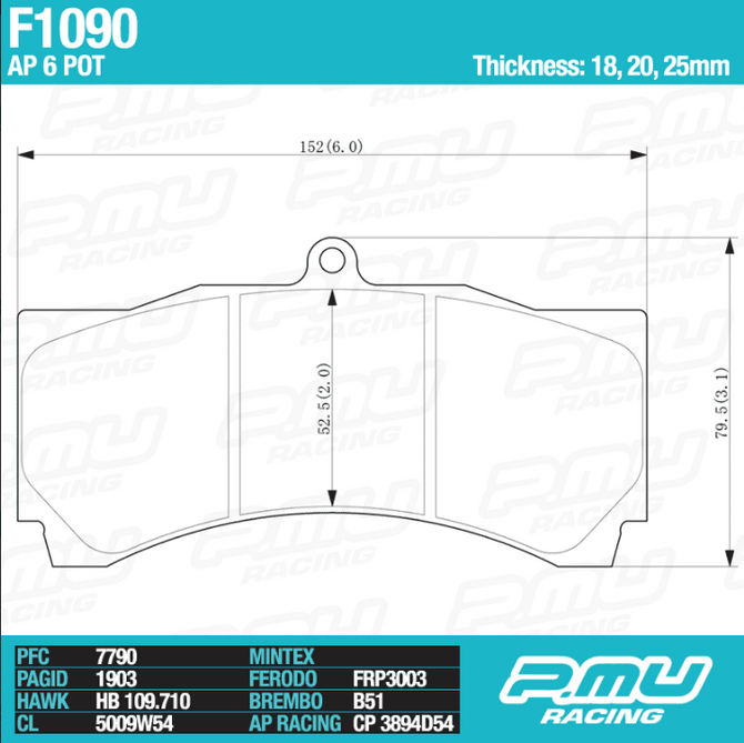 Project Mu H16 Front Brake Pad Set (F1090-H16-18)