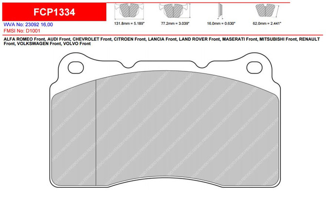 Ferodo DS2500 Front Brake Pad Set (FCP1334H)