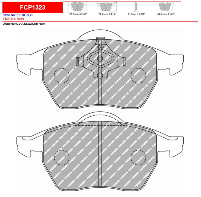 Ferodo DS2500 Front Brake Pad Set (FCP1323H)