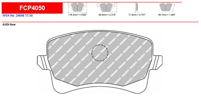 Ferodo DS2500 Rear Brake Pad Set (FCP4050H)