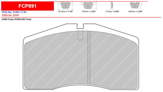 Ferodo DS2500 Front Brake Pad Set (FCP891H)