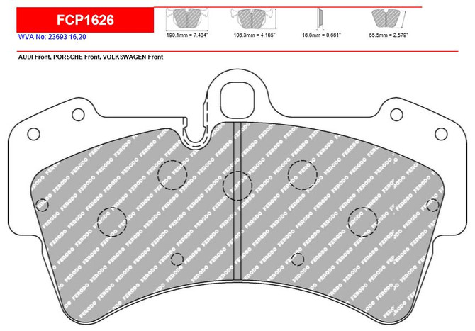 Ferodo DS2500 Front Brake Pad Set (FCP1626H)