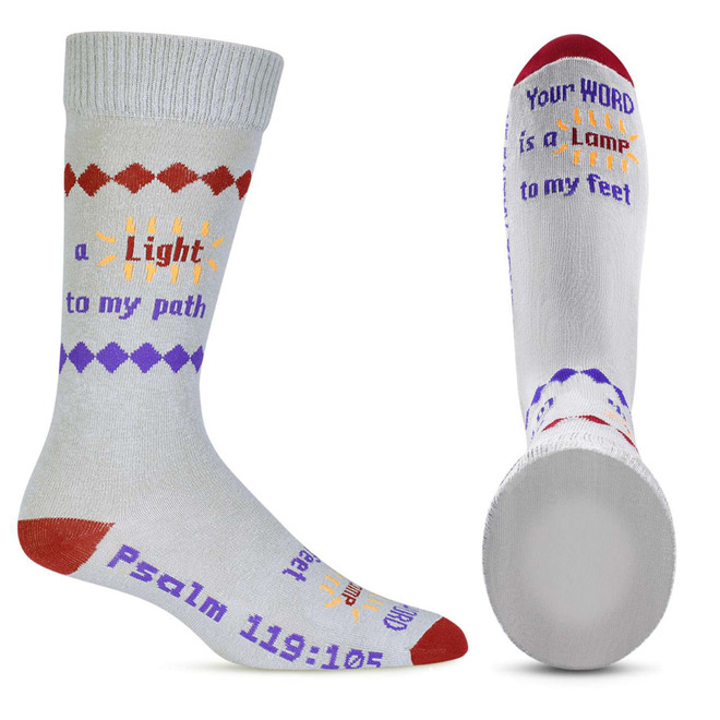 Lamp To My Feet Christian Inspirational Dress Crew Socks For Men and Women  (Gray)
