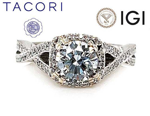 Tacori Dantela Diamond Engagement Ring Halo Entwined Eternity 1.44ct F-VVS XXX