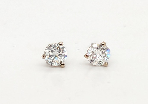 Diamond Solitaire Stud Earrings Lab Grown D VVS-VS .75ct 14K Martini