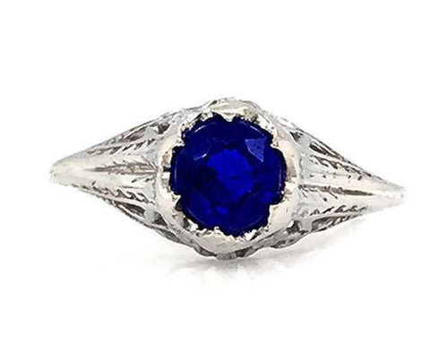  Art Deco Sapphire Ring Belais Brothers .65ct Original 1920's Antique 18K 