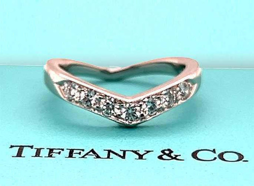  Tiffany & Co Diamond Wedding Anniversary Band Ring .35ct Platinum 