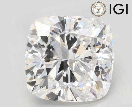 5 Carat Cushion Cut Loose Diamond E VS1 IGI Certified 5ct Lab Grown