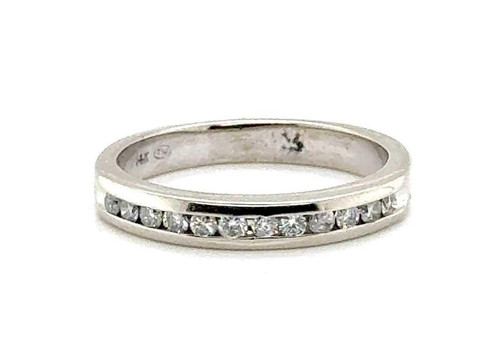 Channel Set Diamond Wedding Band .25ct Mined 14K Anniversary Ring Die Struck 3mm