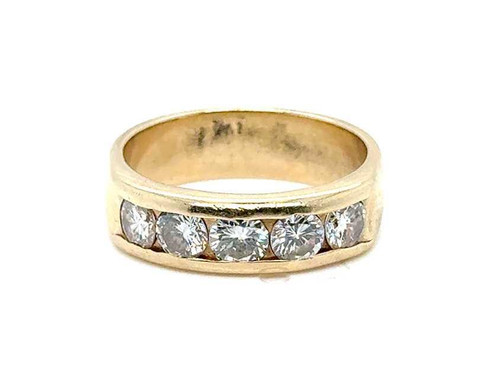 Ladies Diamond 5 Stone Wedding Ring 1 Carat Anniversary Band Mined 1ct 14K