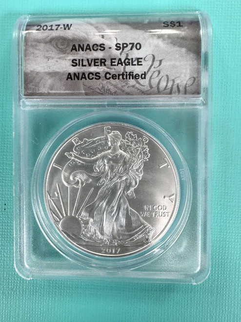 US Silver Eagle $1 One Dollar ANACS Certified SP70 2017 W