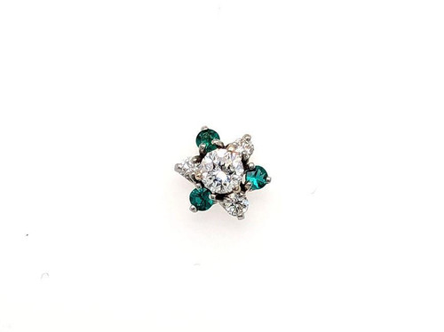 Emerald Diamond Stud Earring Enhancer Single Jacket .25ct 14K White Gold