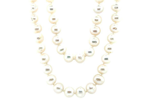 Pearl Necklace Double Strand of Pearls 8.5-9mm Pearls 14K Yellow Gold