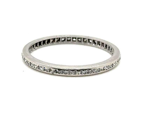 Art Deco Mined Diamond Band .75ct Original 1930s Platinum Ring Size 6.5