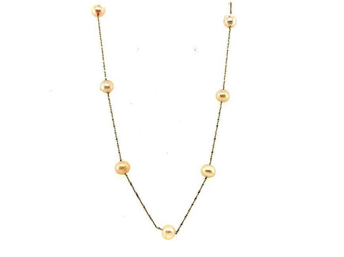  Pearl Necklace Strand of Pearls 6mm Pearls 14K Yellow Gold 