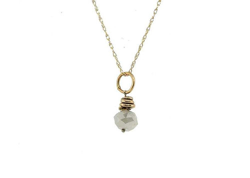  Lapaix Natural Briolette Mined Diamond Pendant Necklace 1 Carat 14K Yellow Gold 1ct 