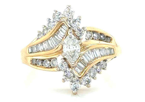  Diamond Engagement Ring Marquise 1.25ct 14K Gold Helzberg Diamonds MSRP $5,950 