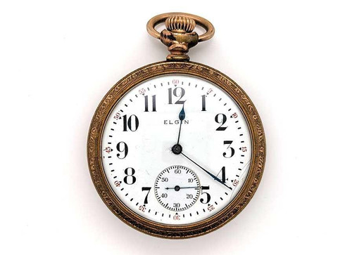  Victorian Elgin Railroad Pocket Watch 1915 Grade 293 Engraved Size 16 